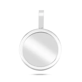 14K Solid doble sided Gold Round Picture Pendant