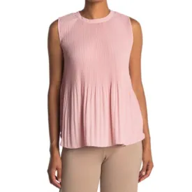 Adrianna Papell Women's Pleated Little Dot Sleeveless Tunic Top