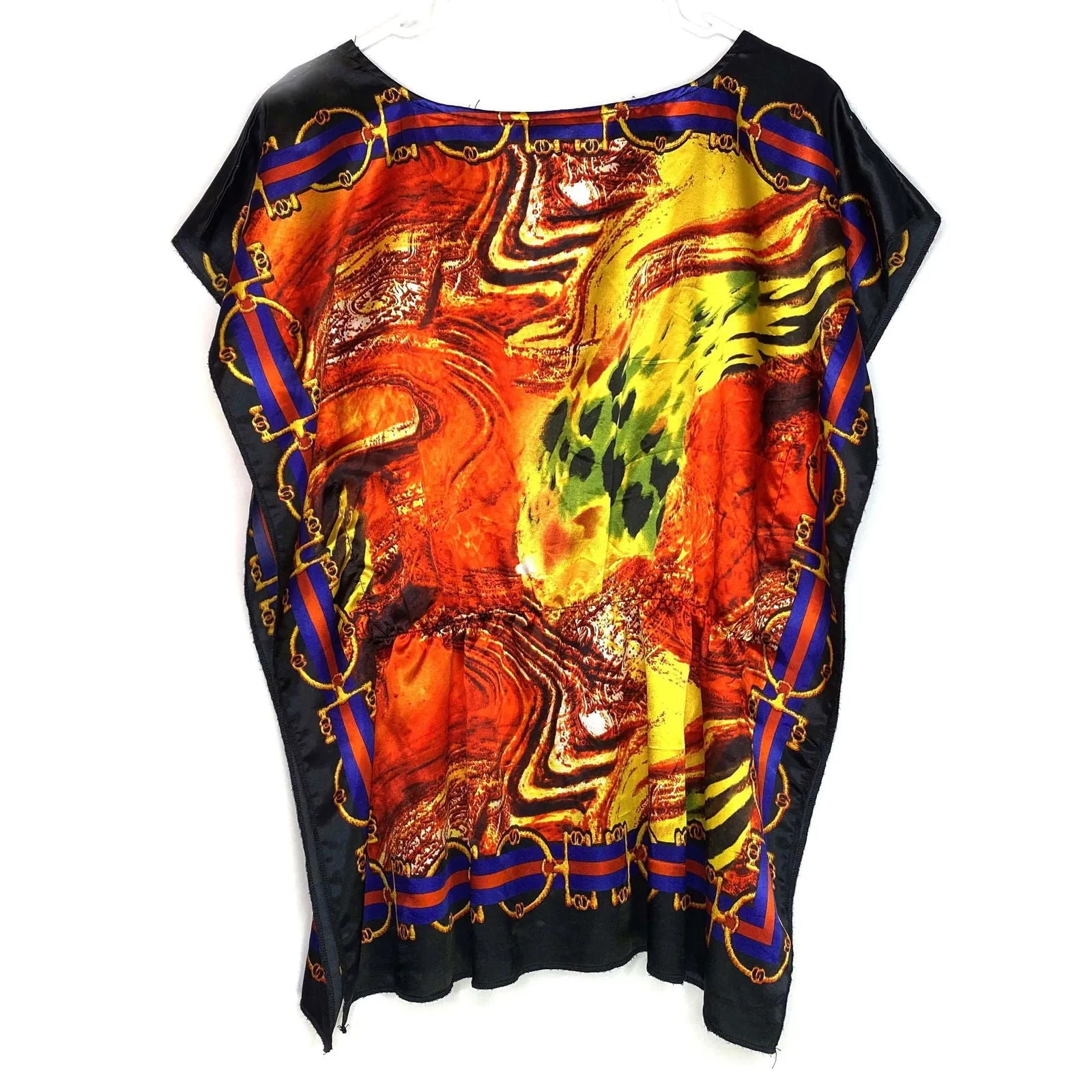 Allison Britney Womens Size M Multicolor Poncho Tunic Top
