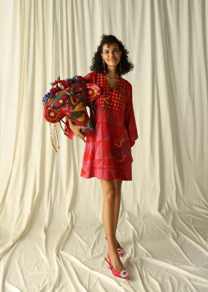 Andretta Embroidered Shift Dress