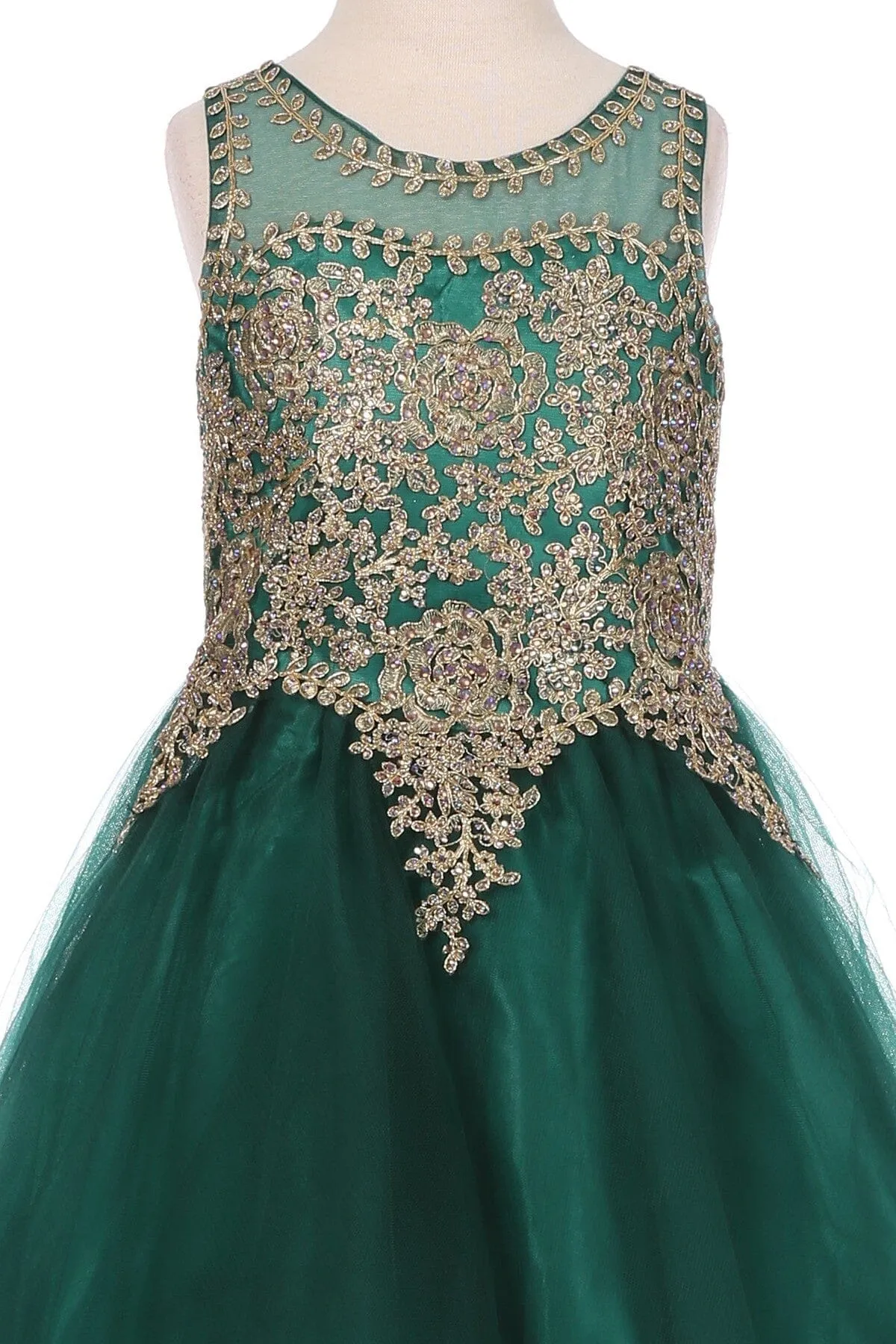Applique Girls Short Ruffled Dress by Cinderella Couture 5017
