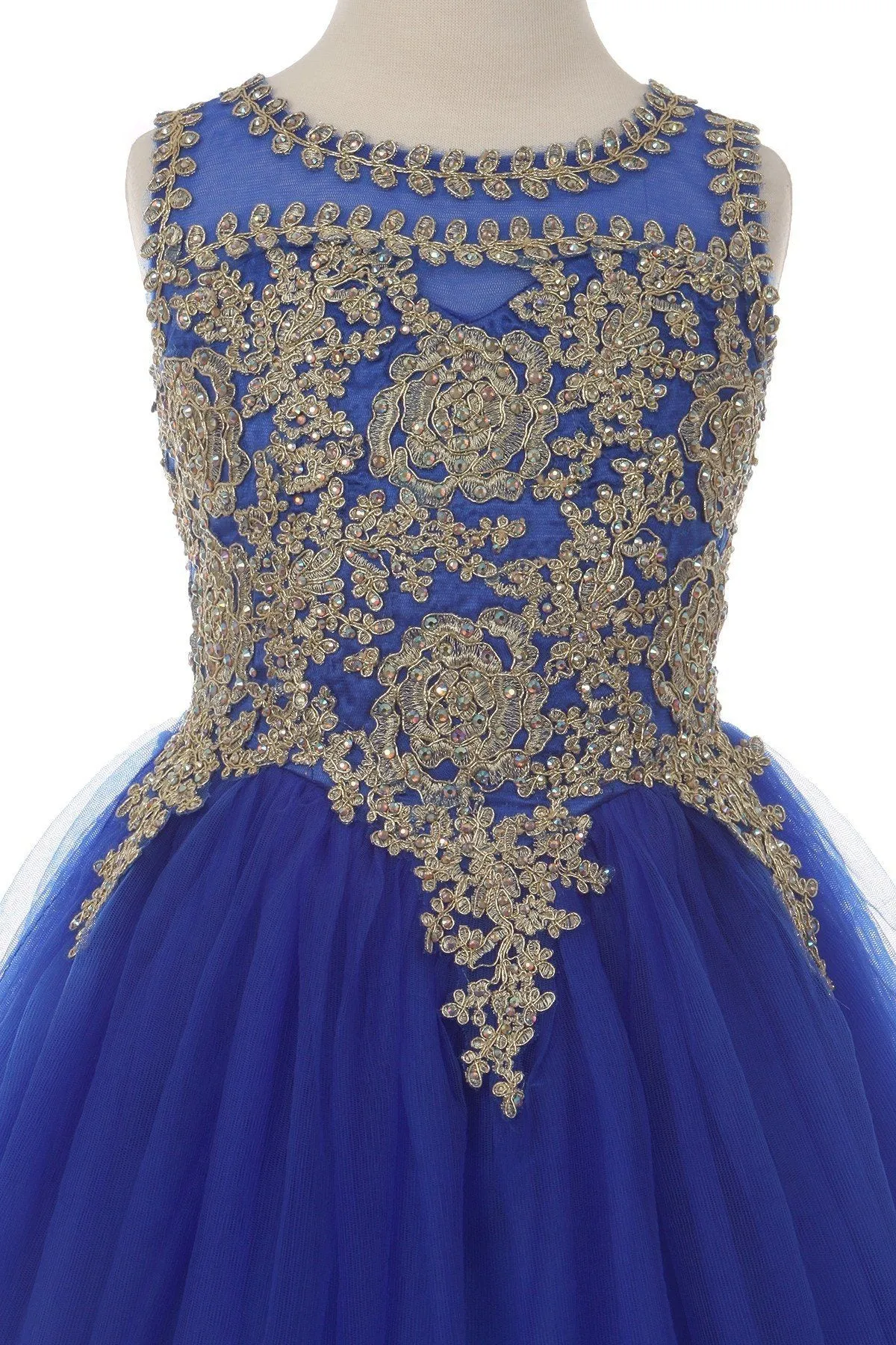 Applique Girls Short Ruffled Dress by Cinderella Couture 5017