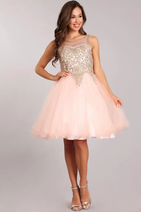 Applique Girls Short Ruffled Dress by Cinderella Couture 5017