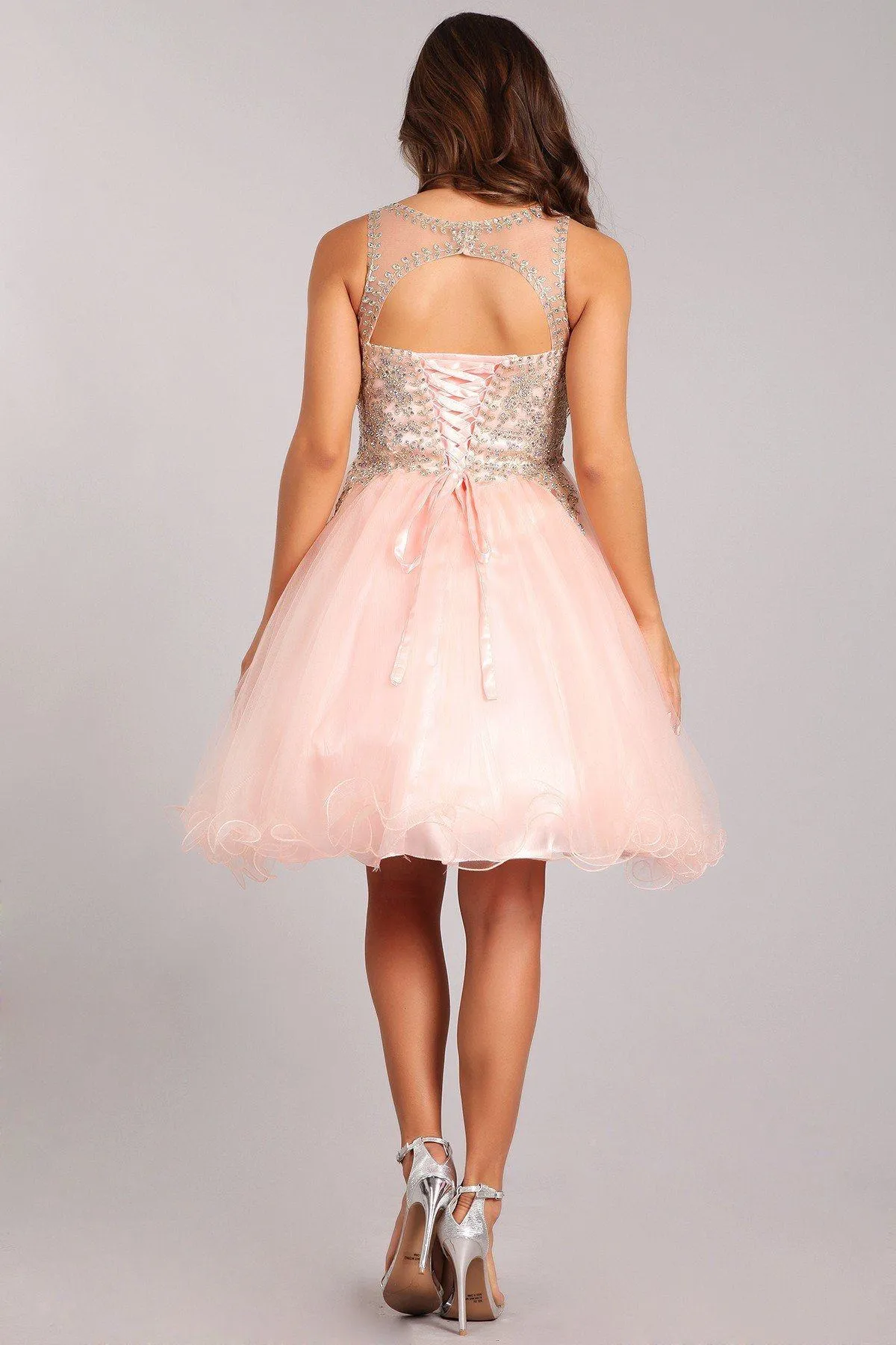 Applique Girls Short Ruffled Dress by Cinderella Couture 5017