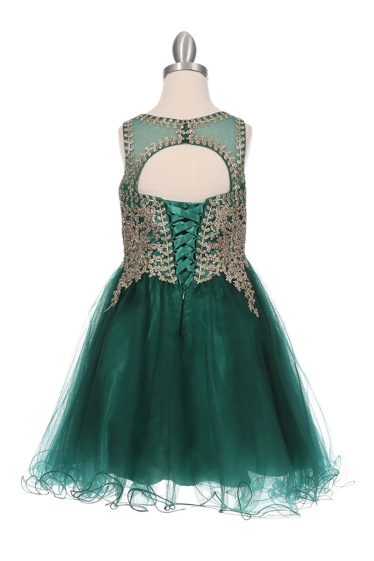 Applique Girls Short Ruffled Dress by Cinderella Couture 5017