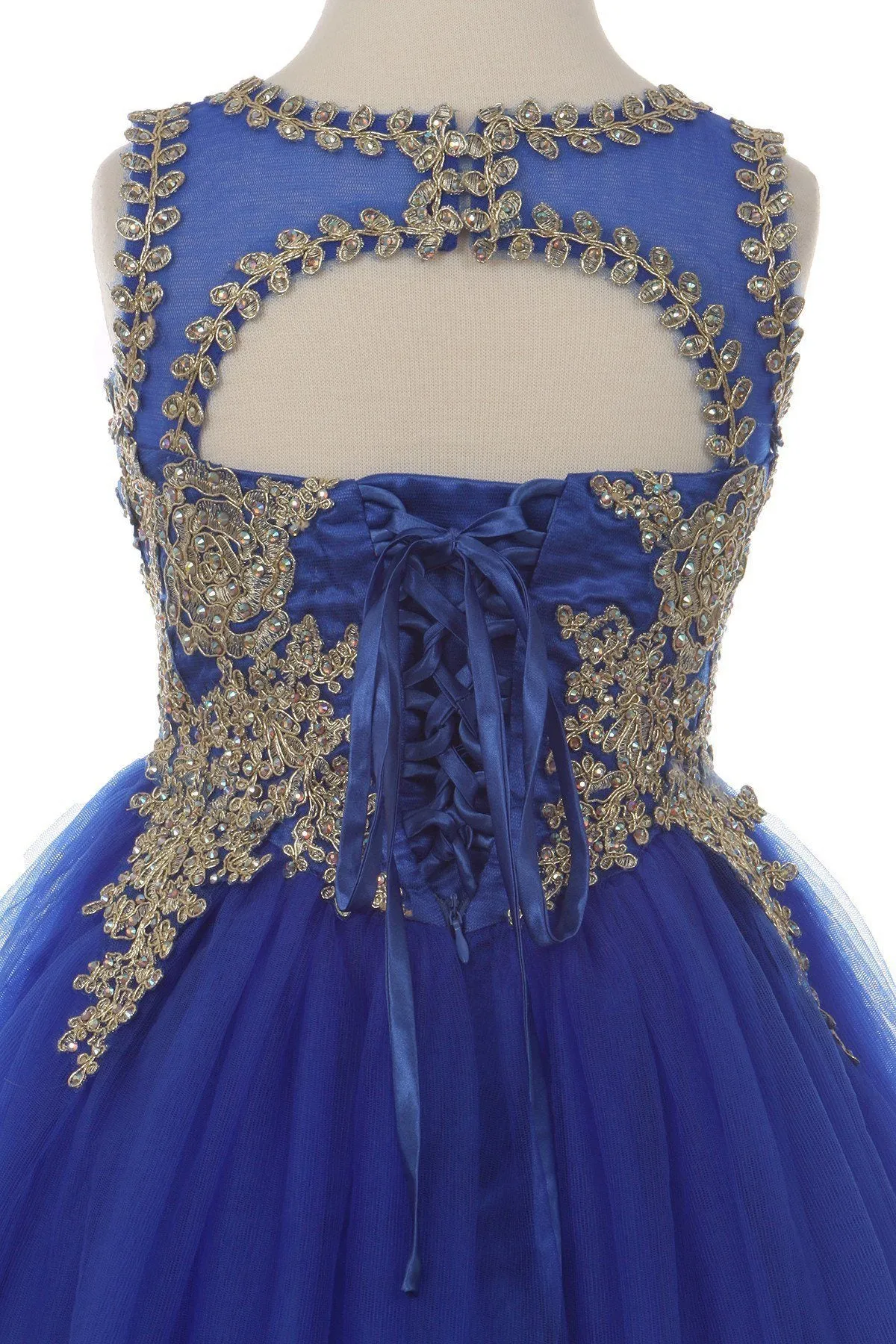 Applique Girls Short Ruffled Dress by Cinderella Couture 5017