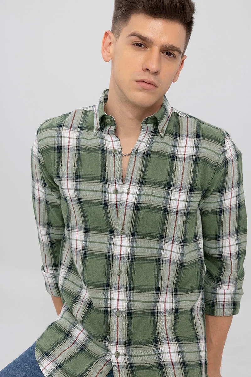 Arcade Checks Moss Green Shirt