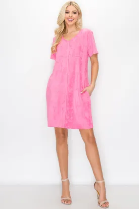 Audrey Suede V Neck with Pockets