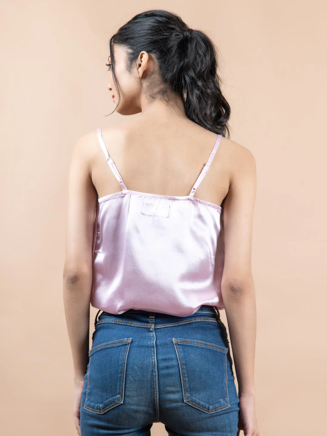 Baby Pink cowl neck cami top