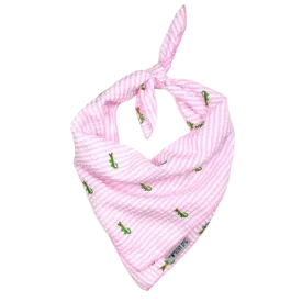 Bandana | Pink Stripe Alligators