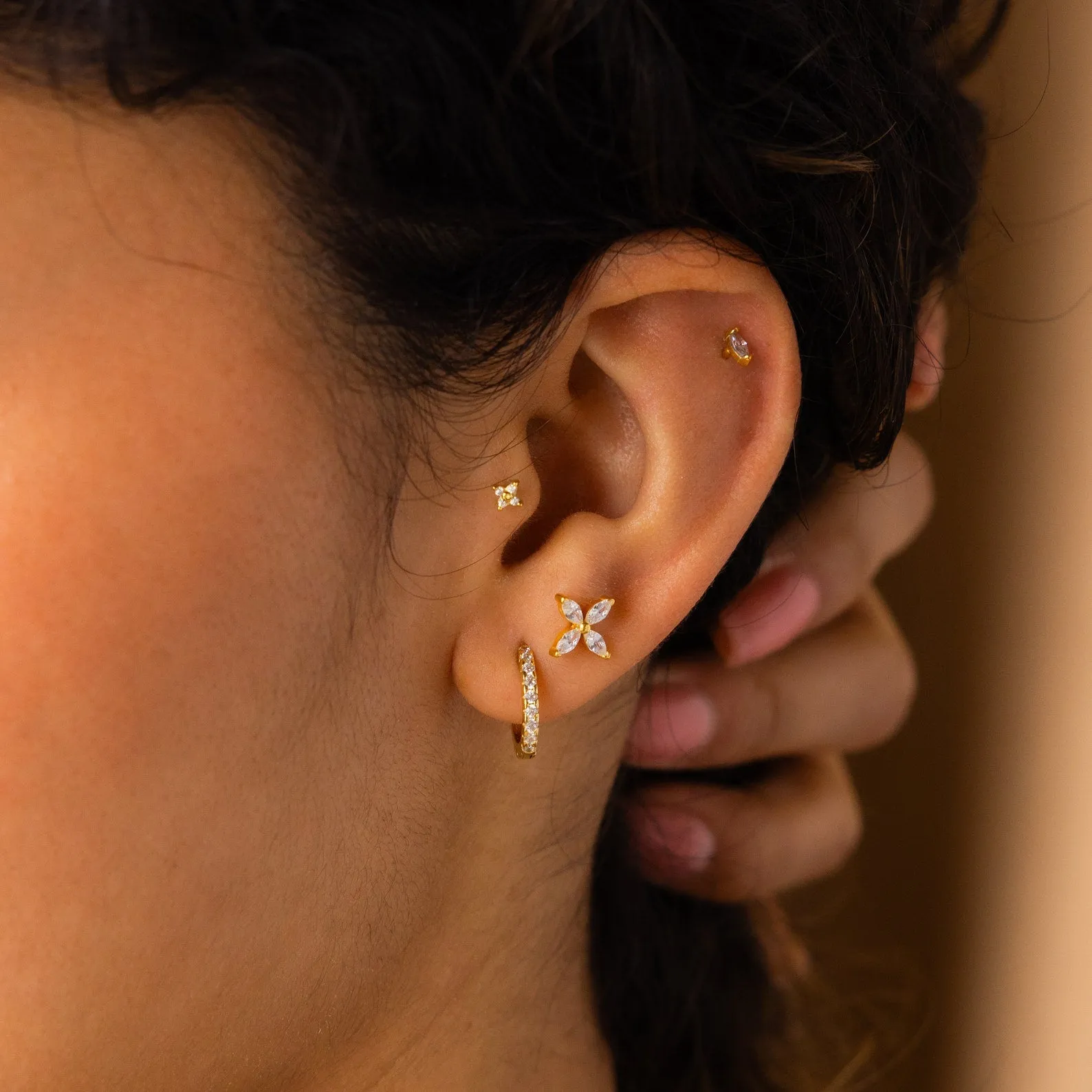 Birthstone Flower Studs