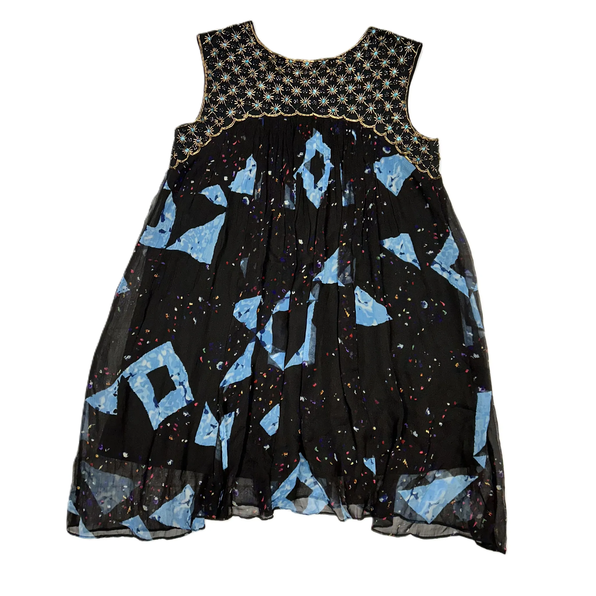 Black & Blue Dress Casual Midi By Moulinette Soeurs, Size: L