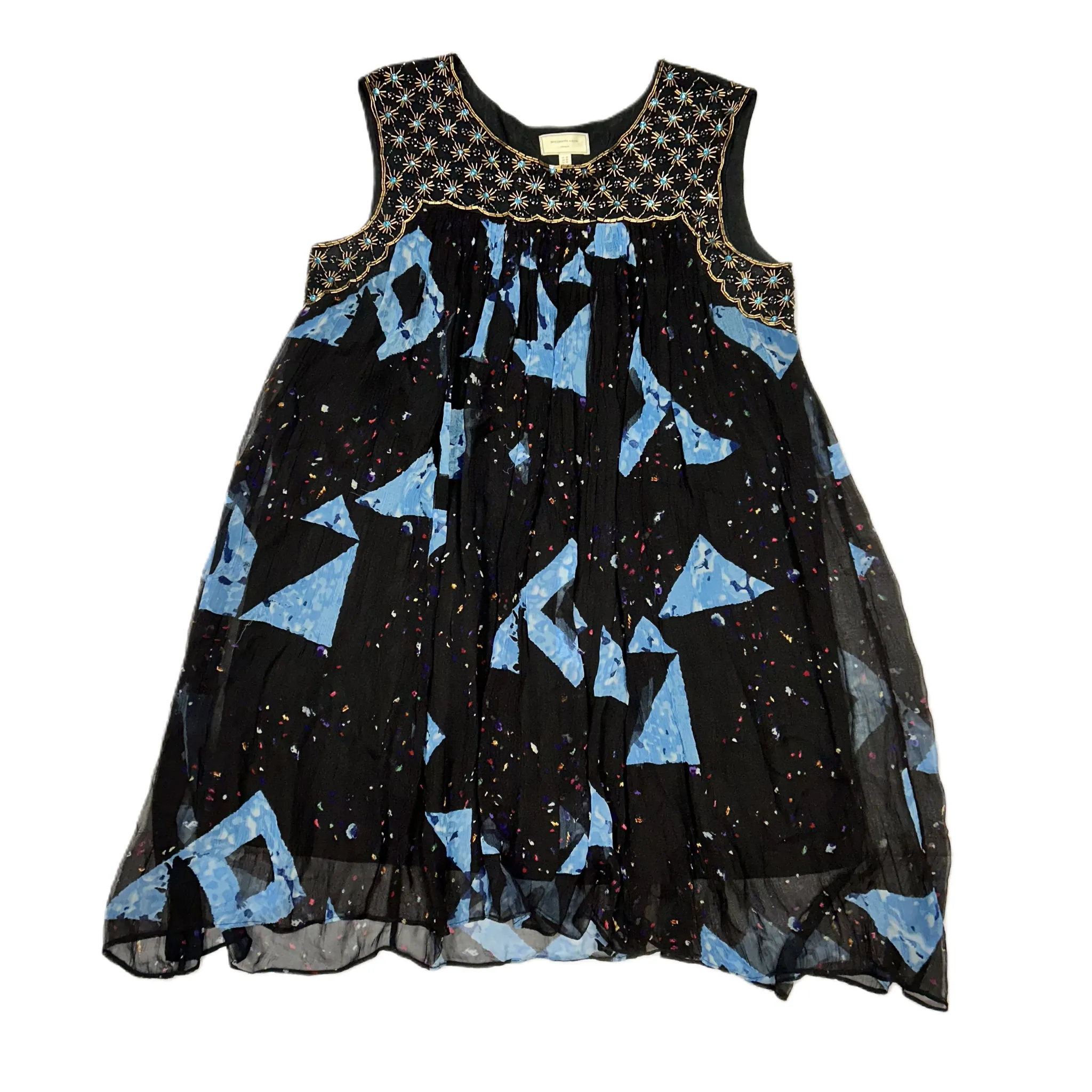 Black & Blue Dress Casual Midi By Moulinette Soeurs, Size: L