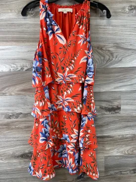 Blue & Orange Dress Casual Midi Loft, Size S