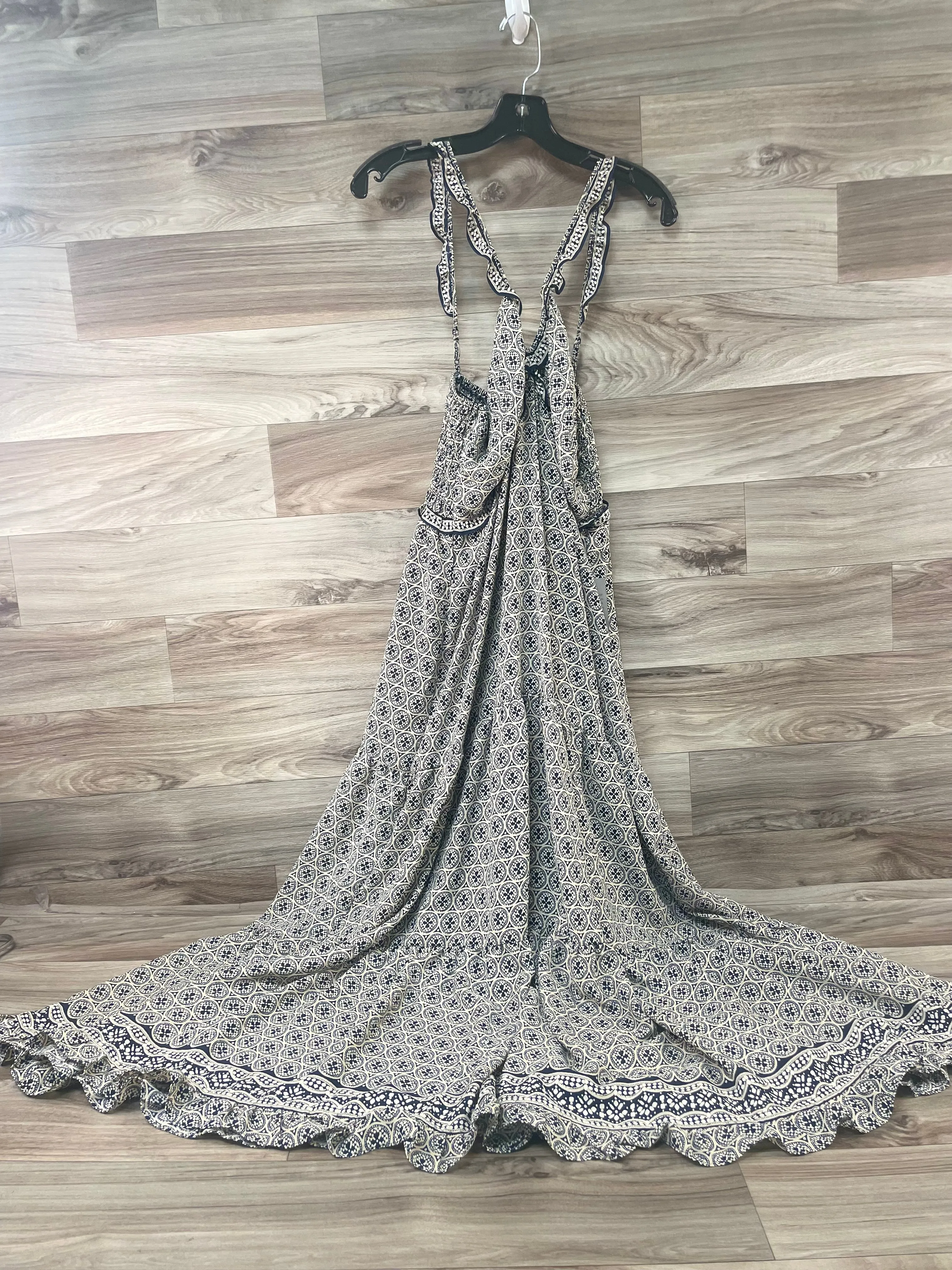 Blue & Tan Dress Casual Maxi Max Studio, Size Large