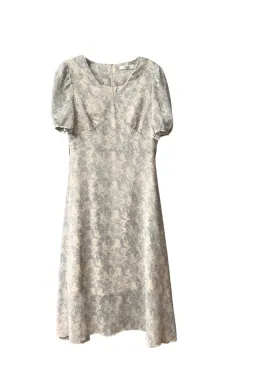 Blue & White Dress Casual Midi Cmc, Size S