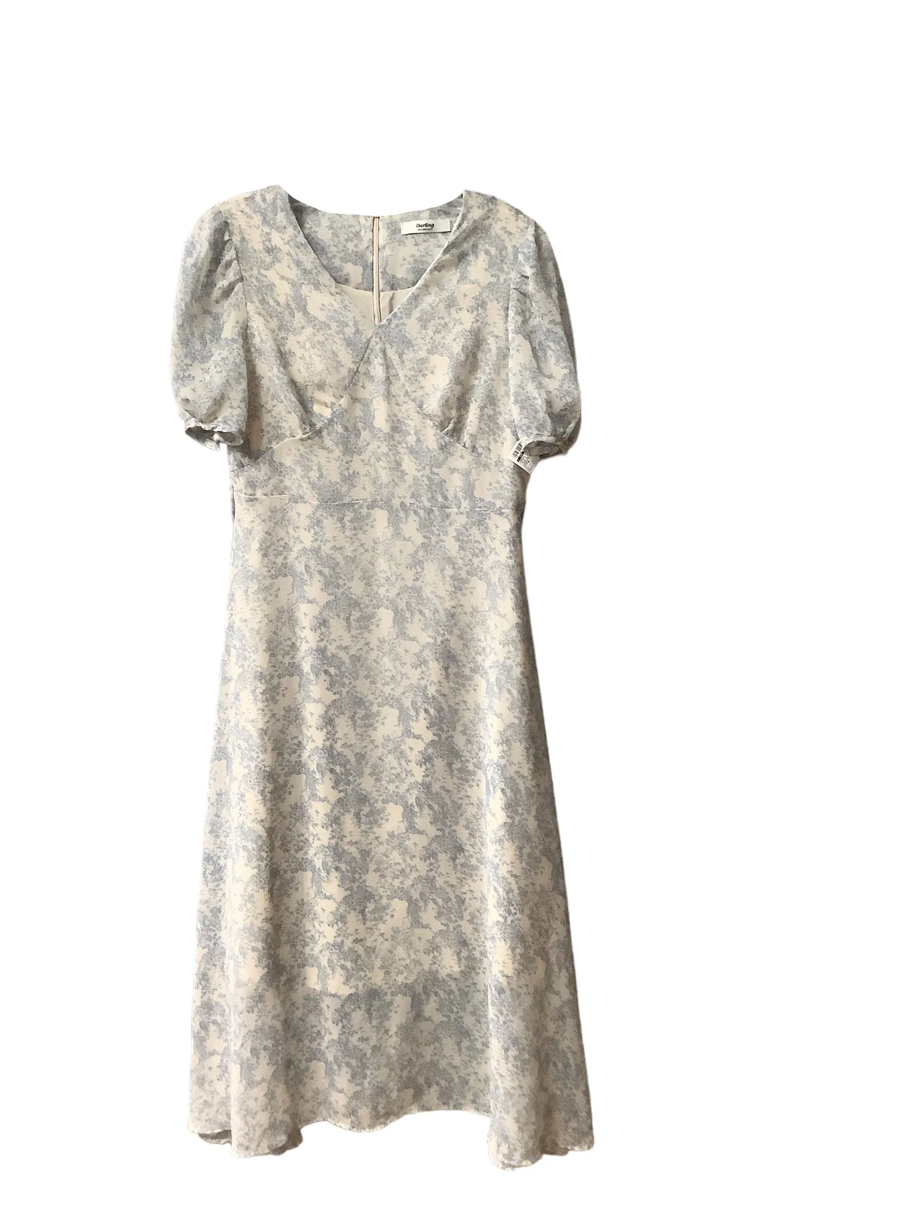 Blue & White Dress Casual Midi Cmc, Size S