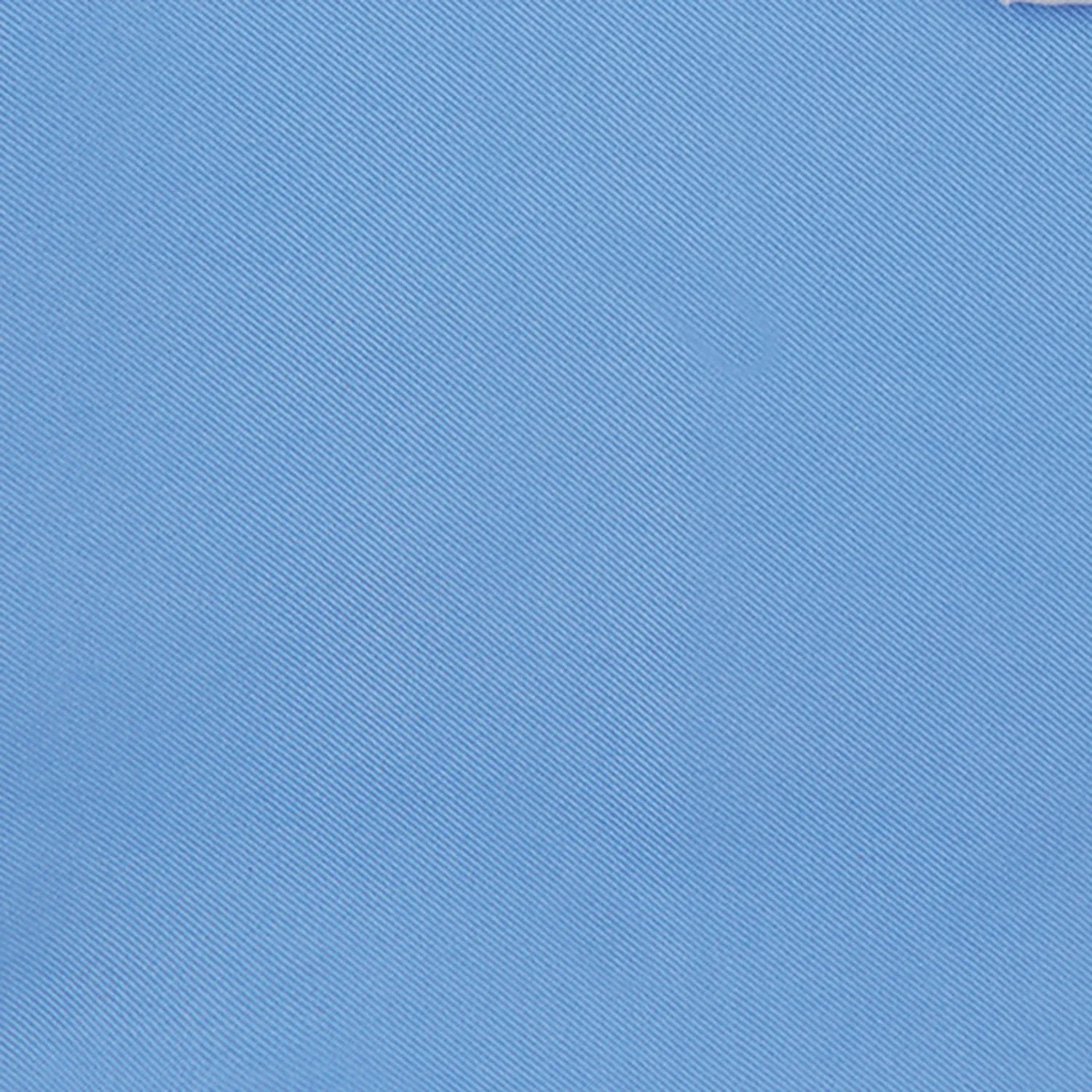 Blue and White Piped Silk Pocket Square