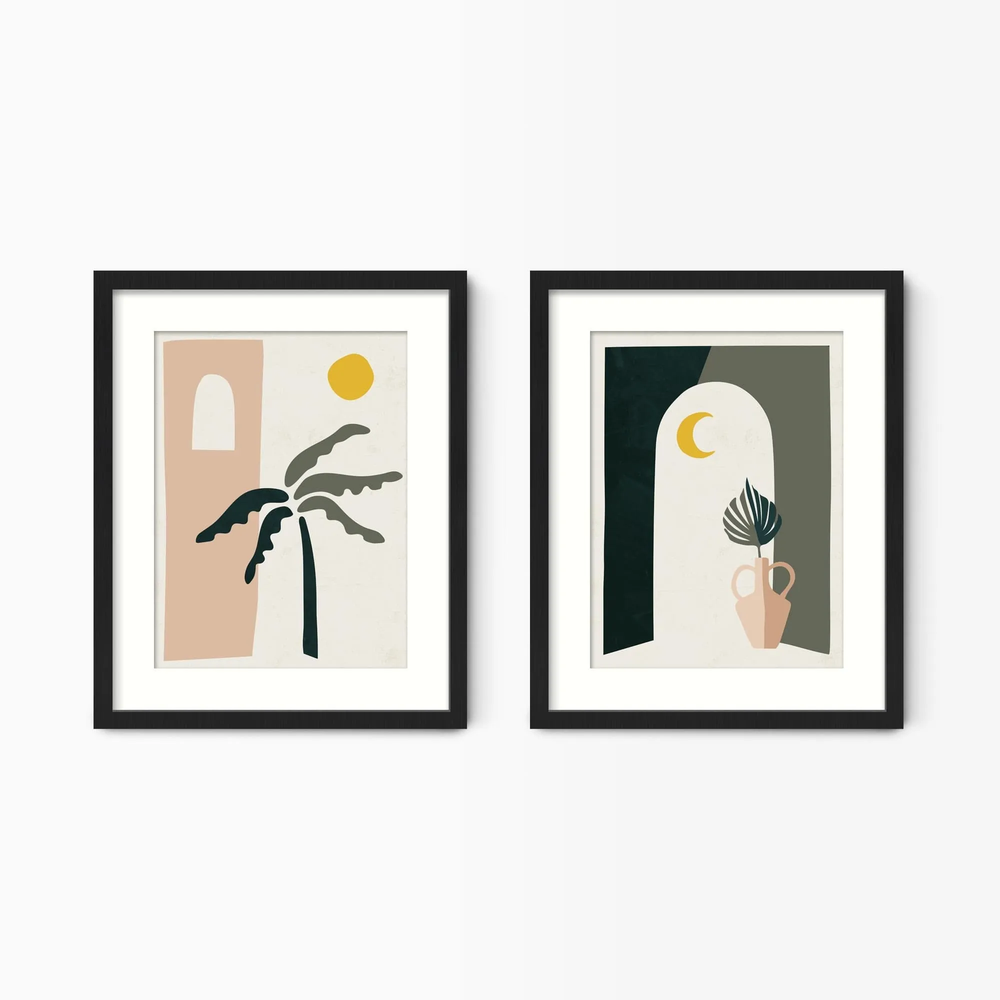Boho Desert Archway & Palm Tree Wall Art Set