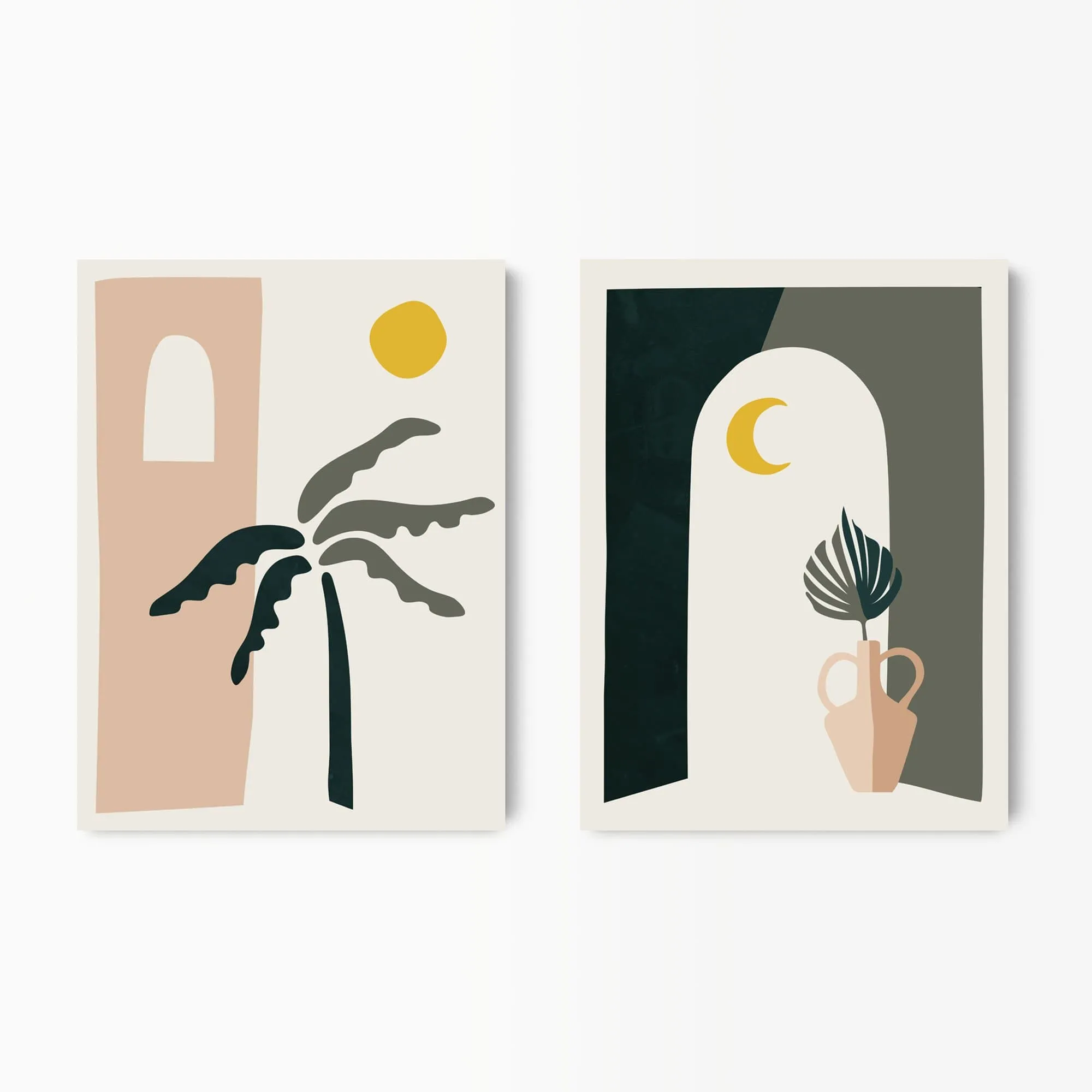 Boho Desert Archway & Palm Tree Wall Art Set