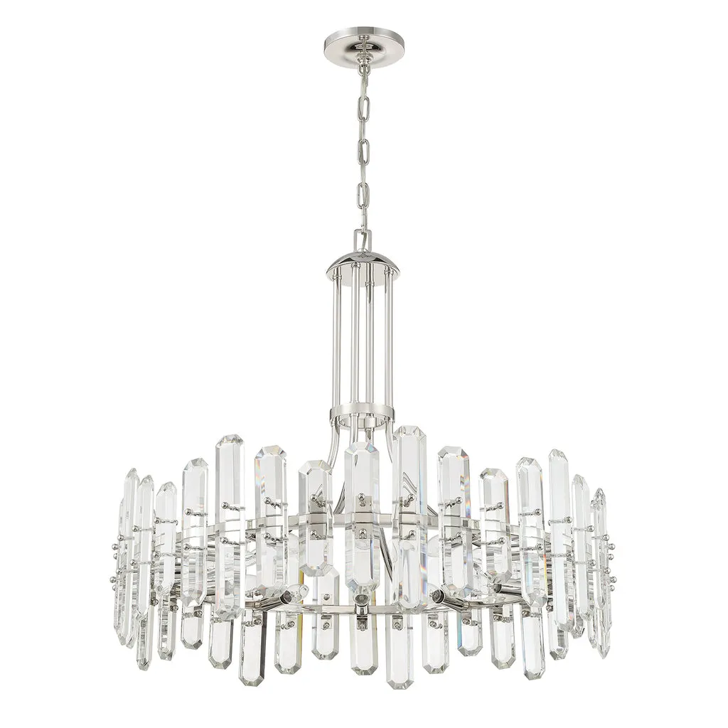 Bolton 12 Light Polished Nickel Chandelier