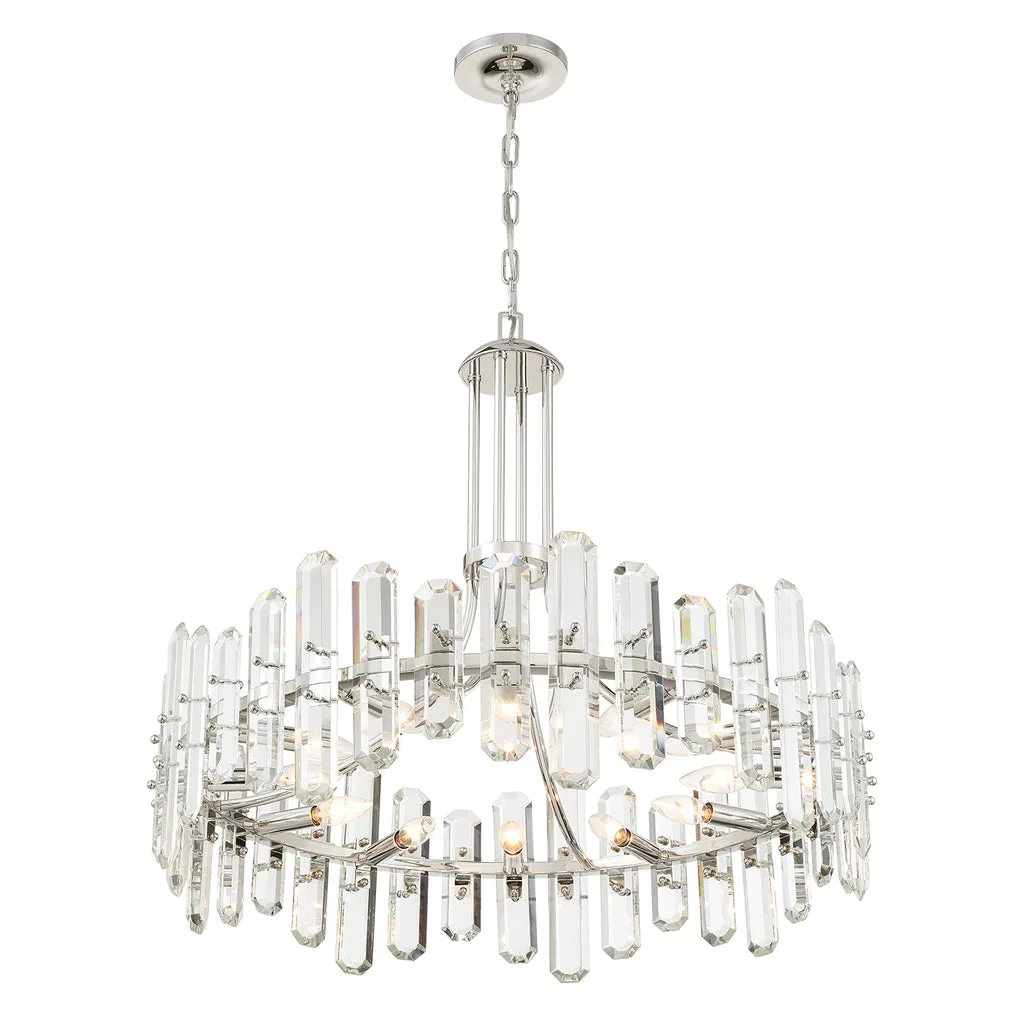 Bolton 12 Light Polished Nickel Chandelier