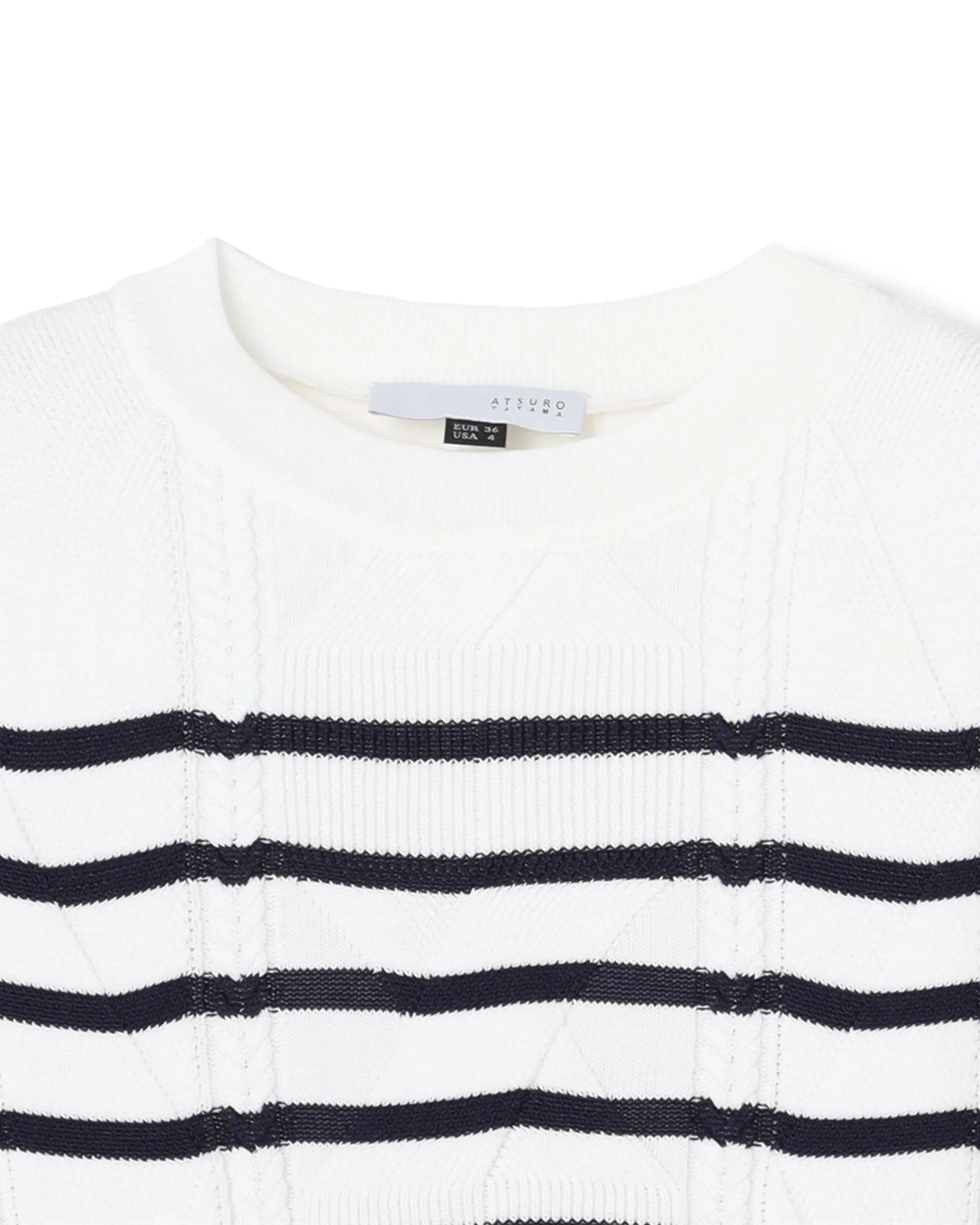 Border Mix Cable Knit Front Top