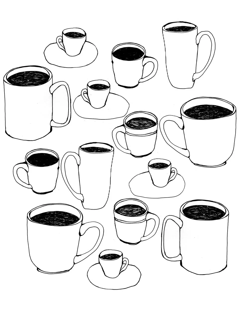 Calliope Tee - Coffe Cups