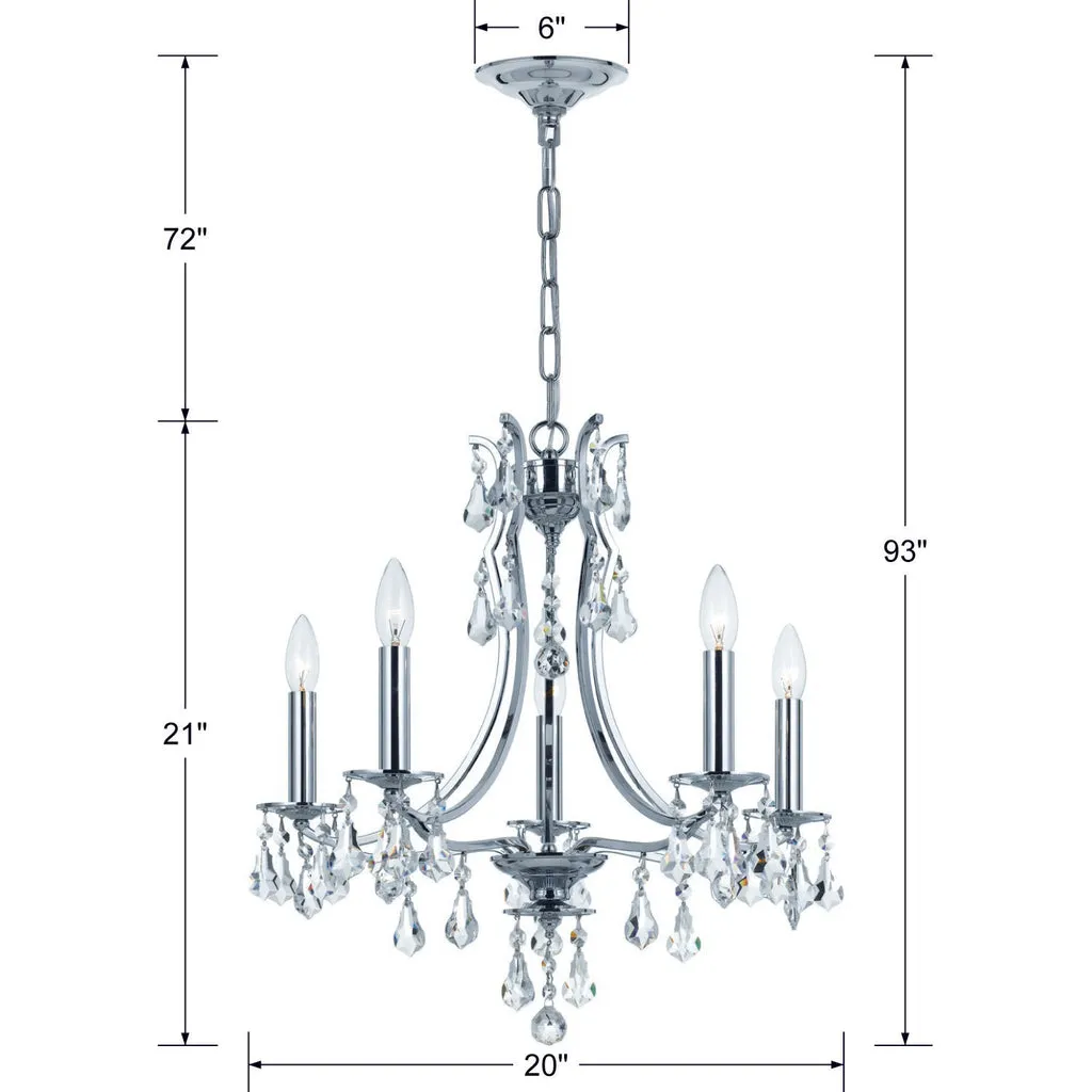 Cedar 5 Light Swarovski Strass Crystal Polished Chrome Chandelier