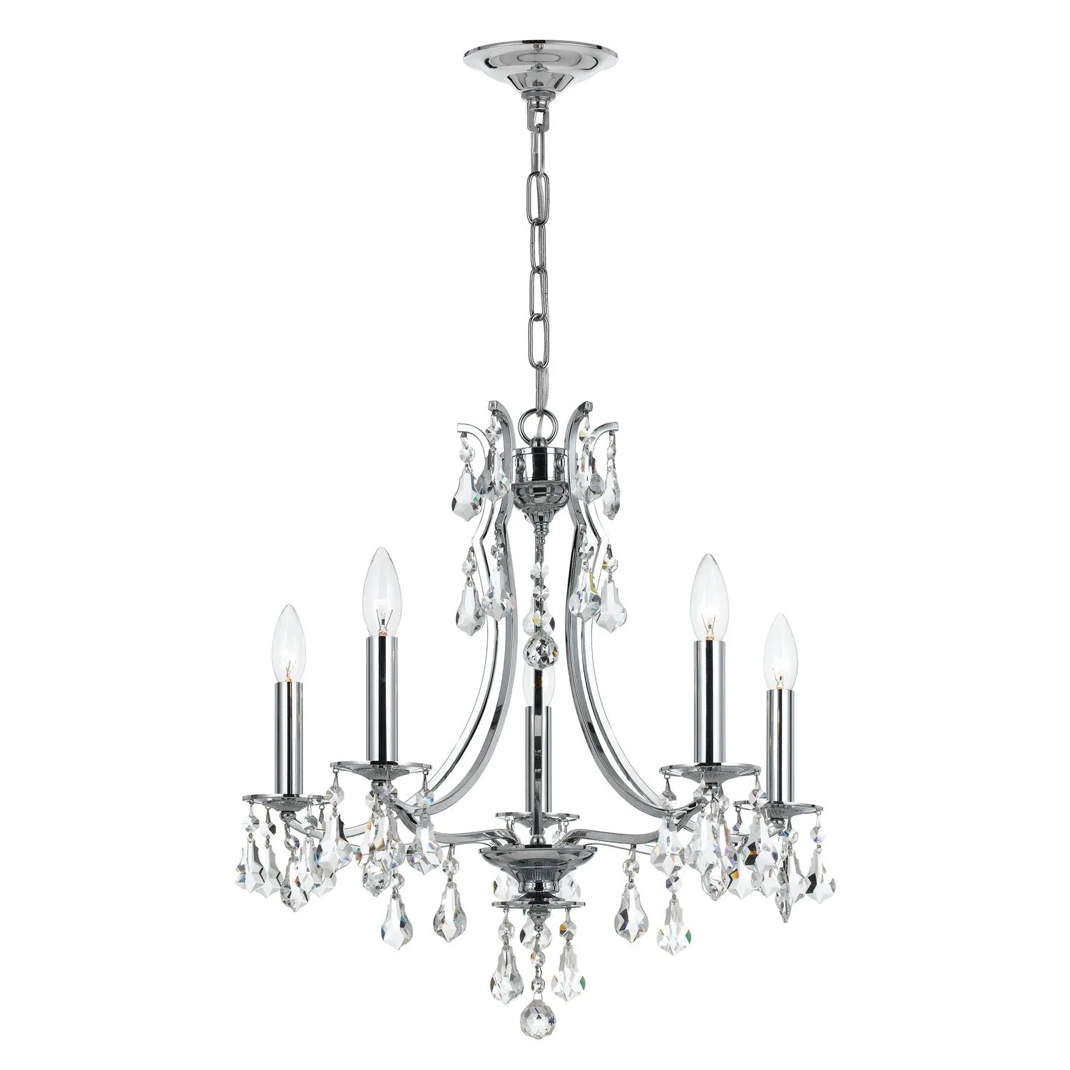 Cedar 5 Light Swarovski Strass Crystal Polished Chrome Chandelier