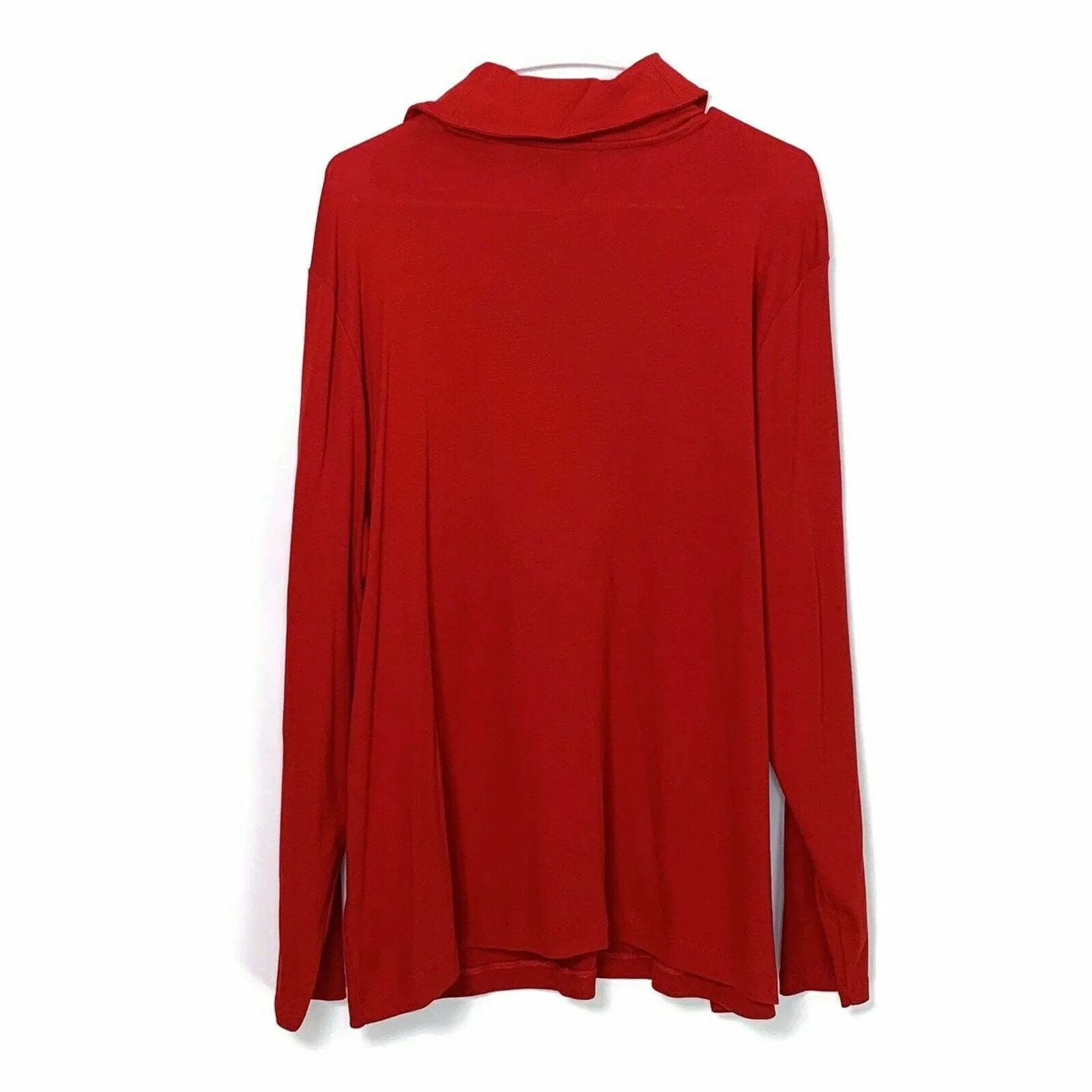 Chaps Denim Womens Size 3X Red Sweater Plus Pullover Antler Button Collar