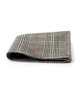 Classic Grey Plaided Pocket Square