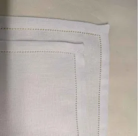 Classic Irish Linen Hemstitch Napkins - White
