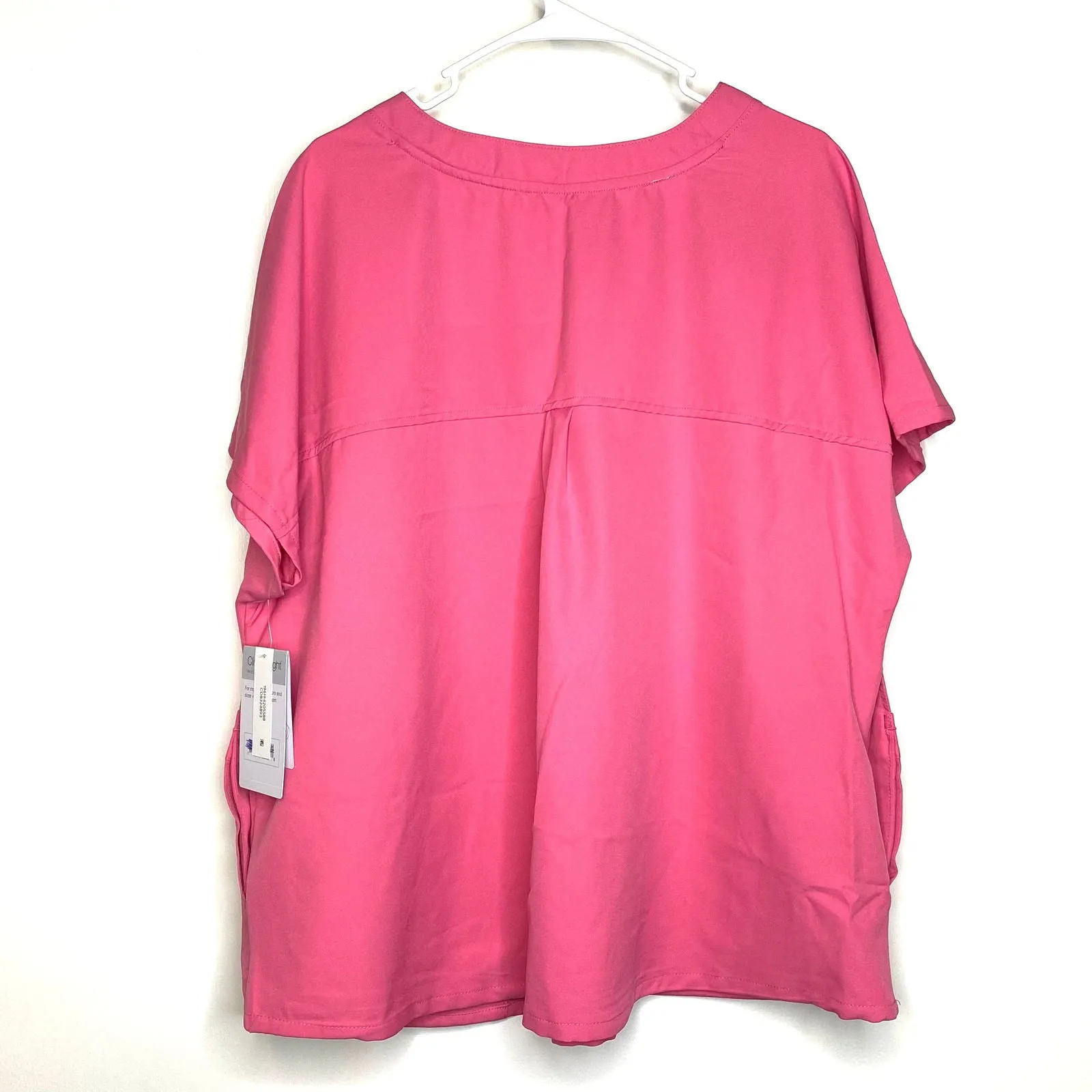 ClimateRight by Cuddl Duds Womens Size 2X Pink Scrubs Top NWT