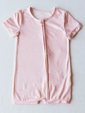 Cloud Shorty Layette - Little Pink Stripes