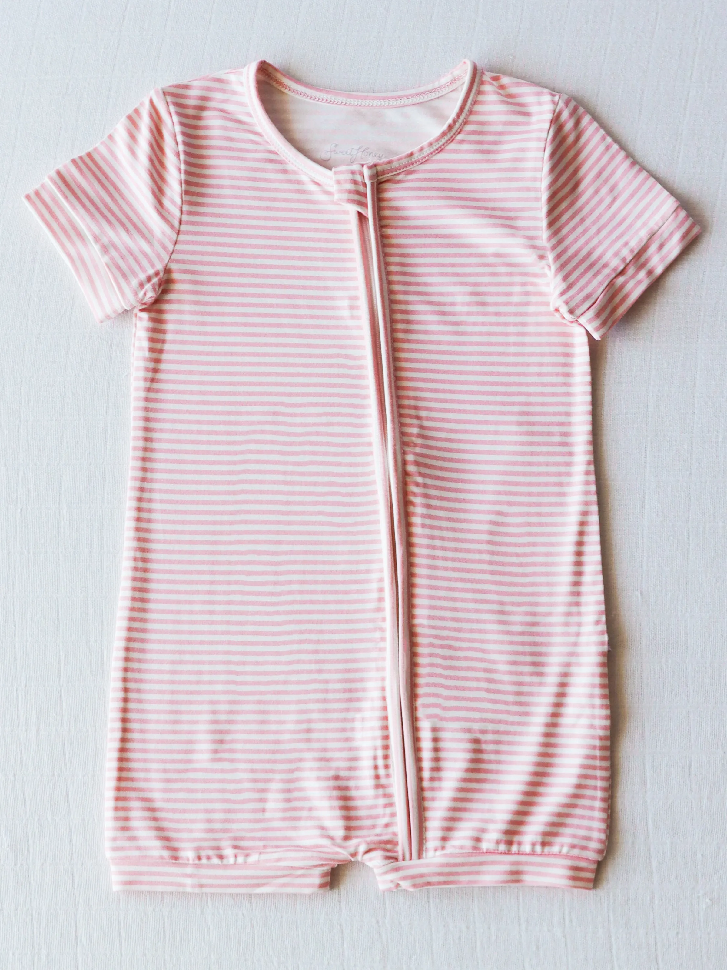 Cloud Shorty Layette - Little Pink Stripes