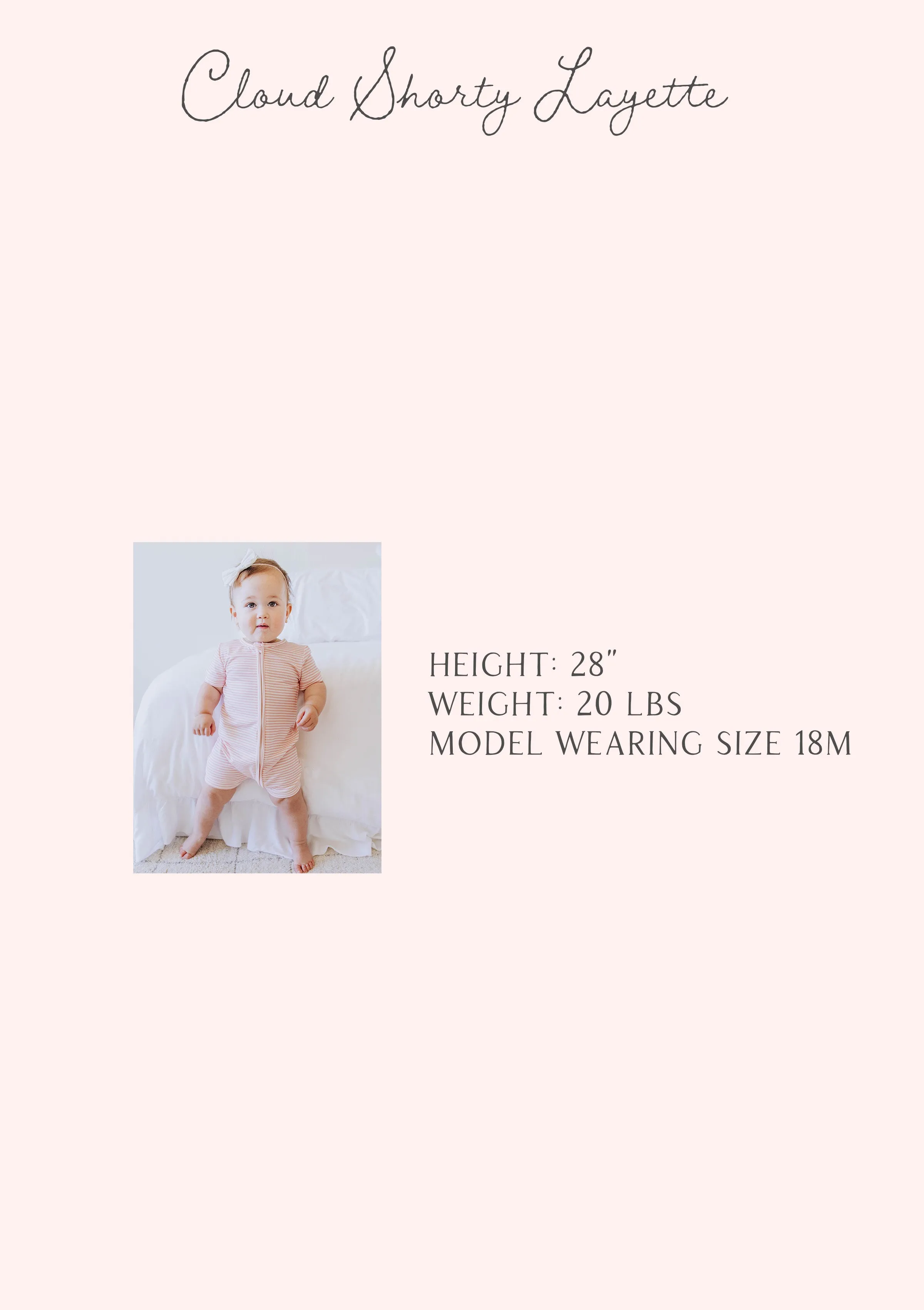 Cloud Shorty Layette - Little Pink Stripes