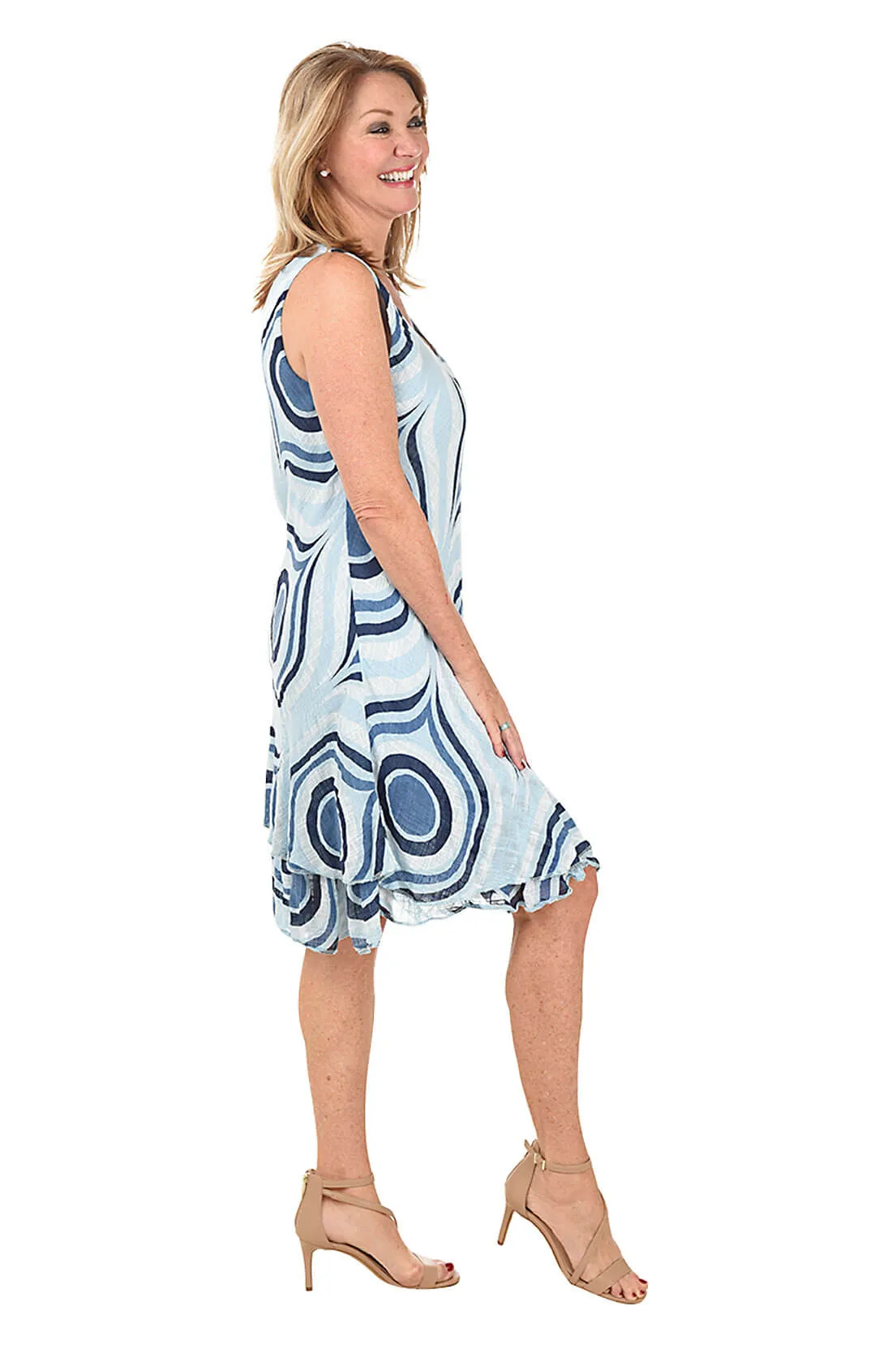 Concentric Circles Double Layer Tank Dress