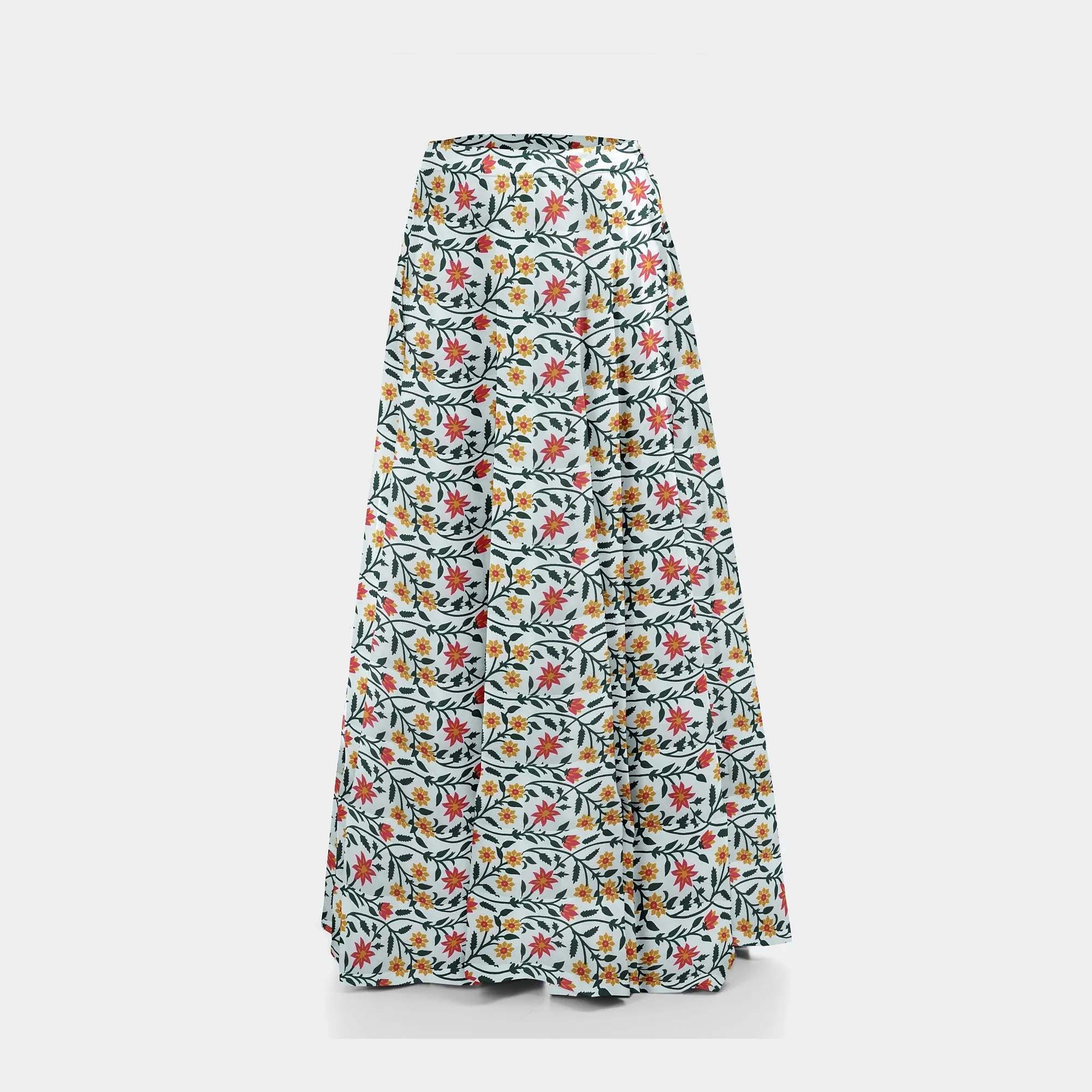 Cream & yellow Floral Print Cotton Fabric
