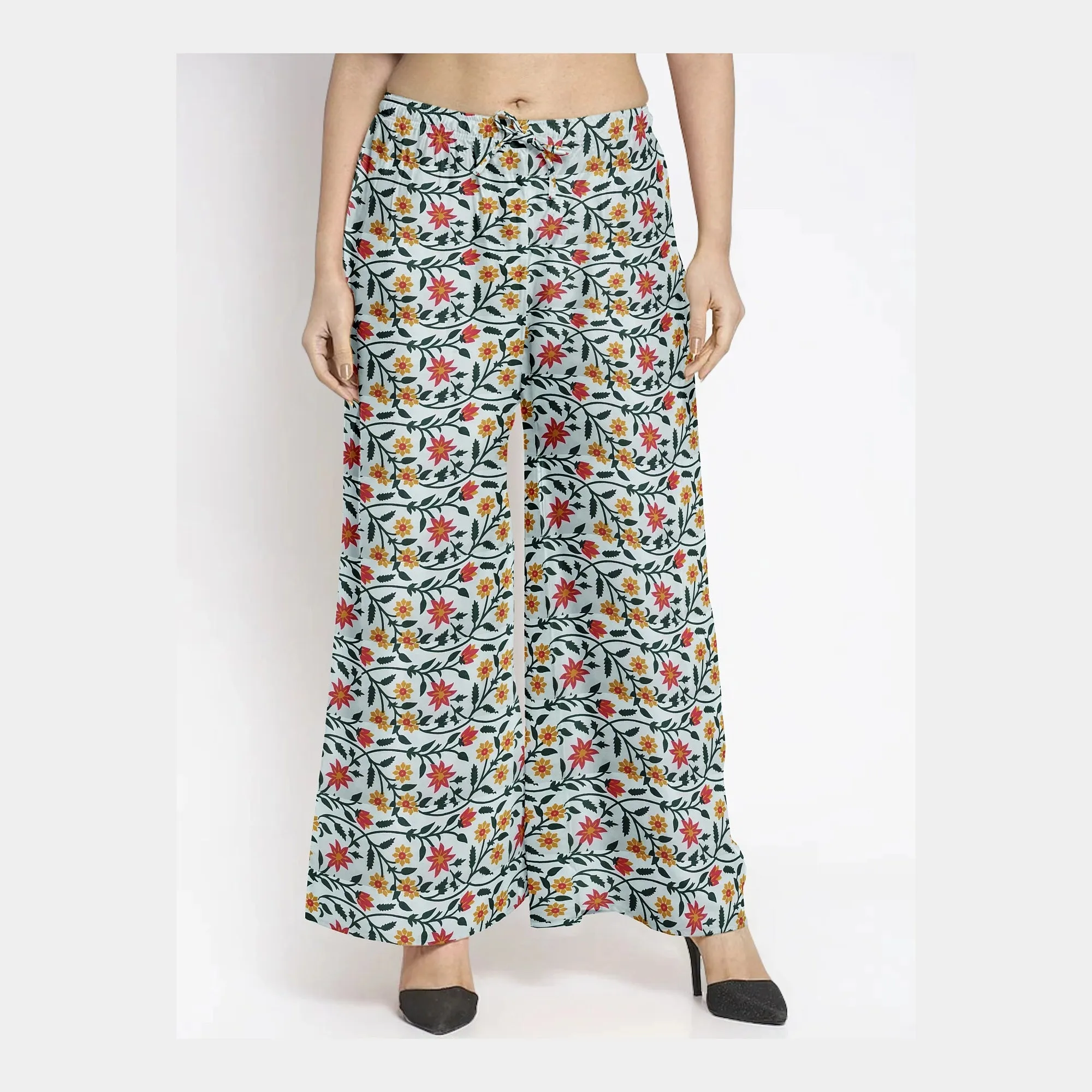 Cream & yellow Floral Print Cotton Fabric