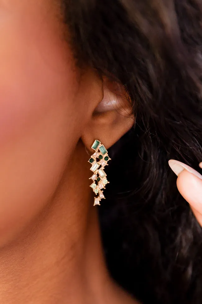 Crystal Drop Green Earrings FINAL SALE