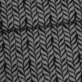 Dark Gray Plaits on Organic Cotton/Spandex Jersey Fabric