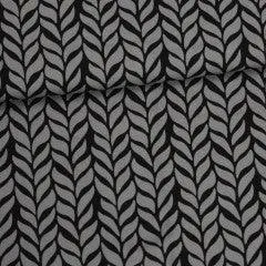 Dark Gray Plaits on Organic Cotton/Spandex Jersey Fabric