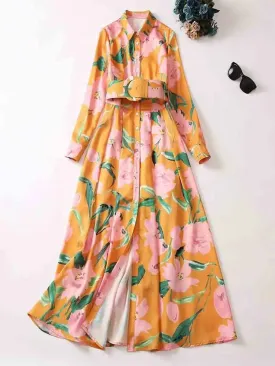 DressBetty - 2024 Yellow Single Breasted Holiday Party Robe Femme Boho Dress
