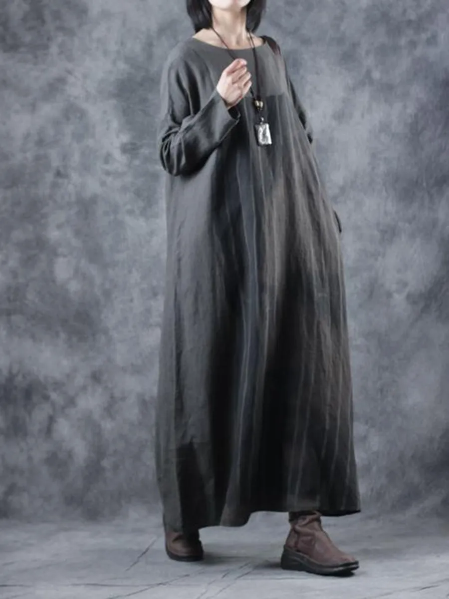 Face Pattern Long Casual Dress for Fall Winter