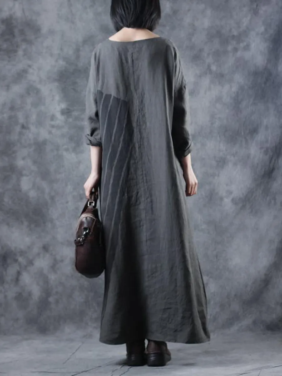 Face Pattern Long Casual Dress for Fall Winter