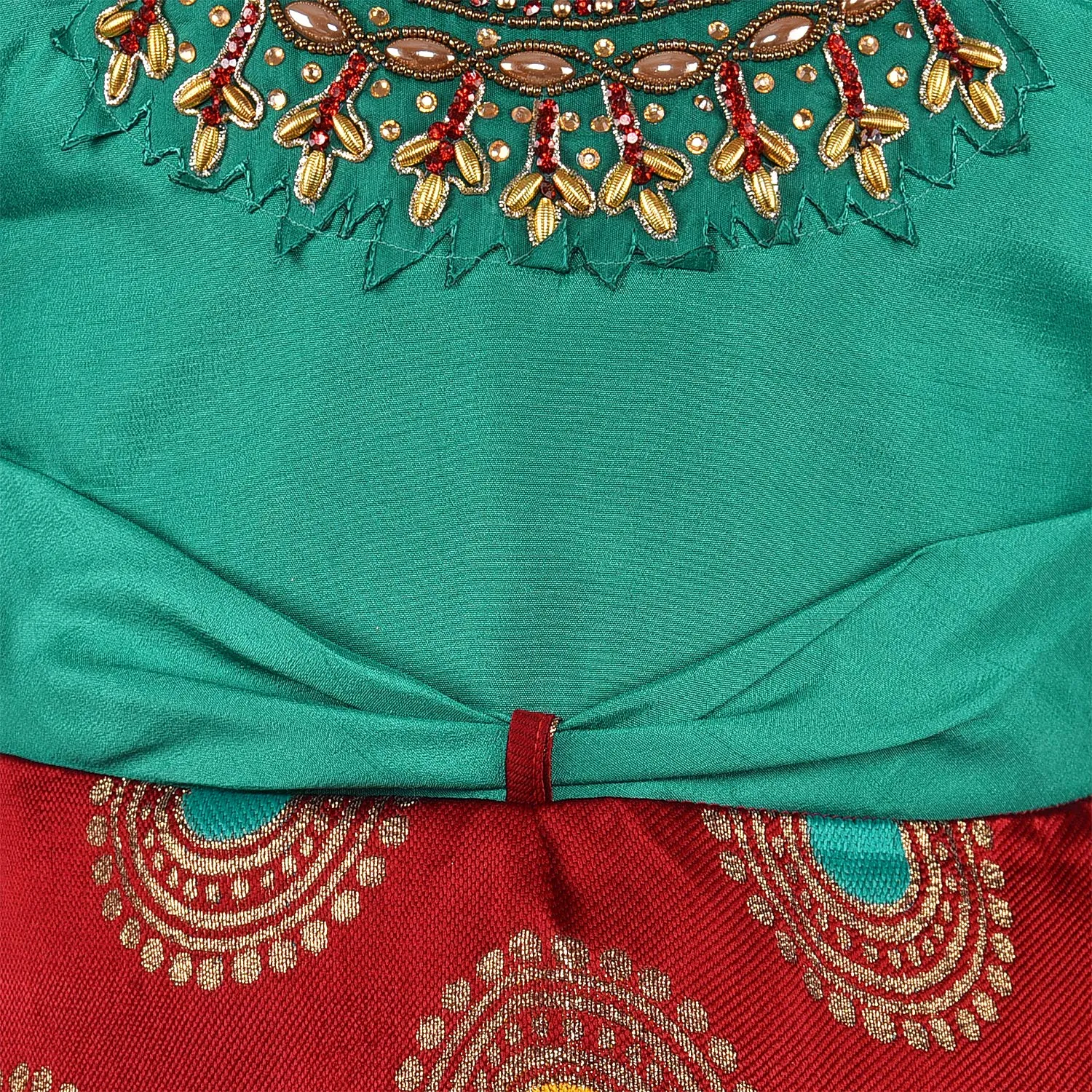 Girls Embellished A-Line Maxi Ethnic Dress