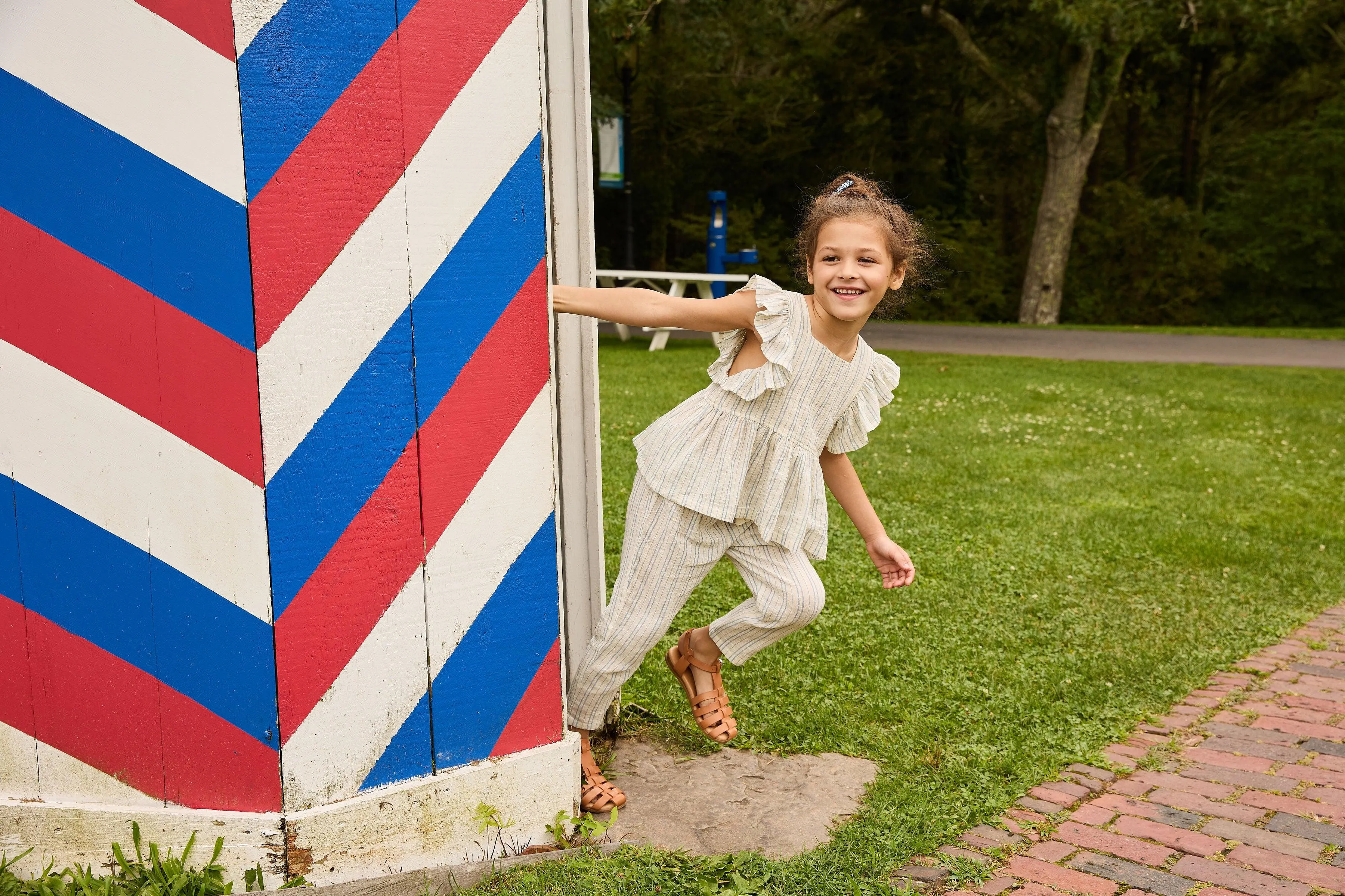 Girls Theodore Pant - Riviera Stripe