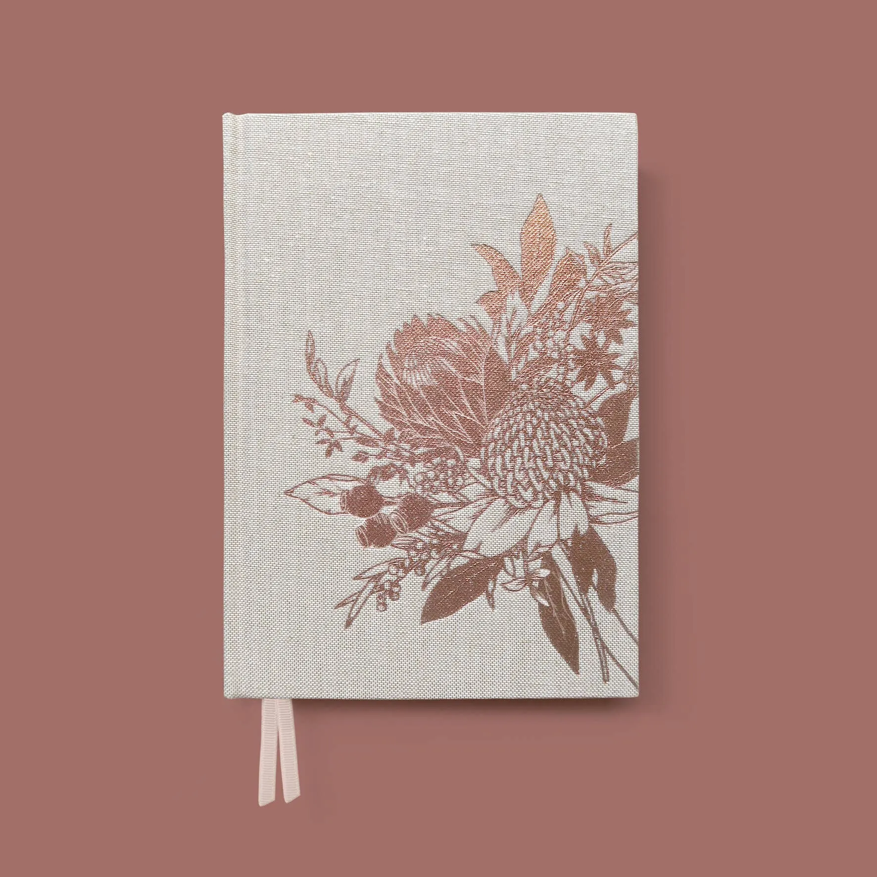 Gold Foil Bouquet Linen Journal