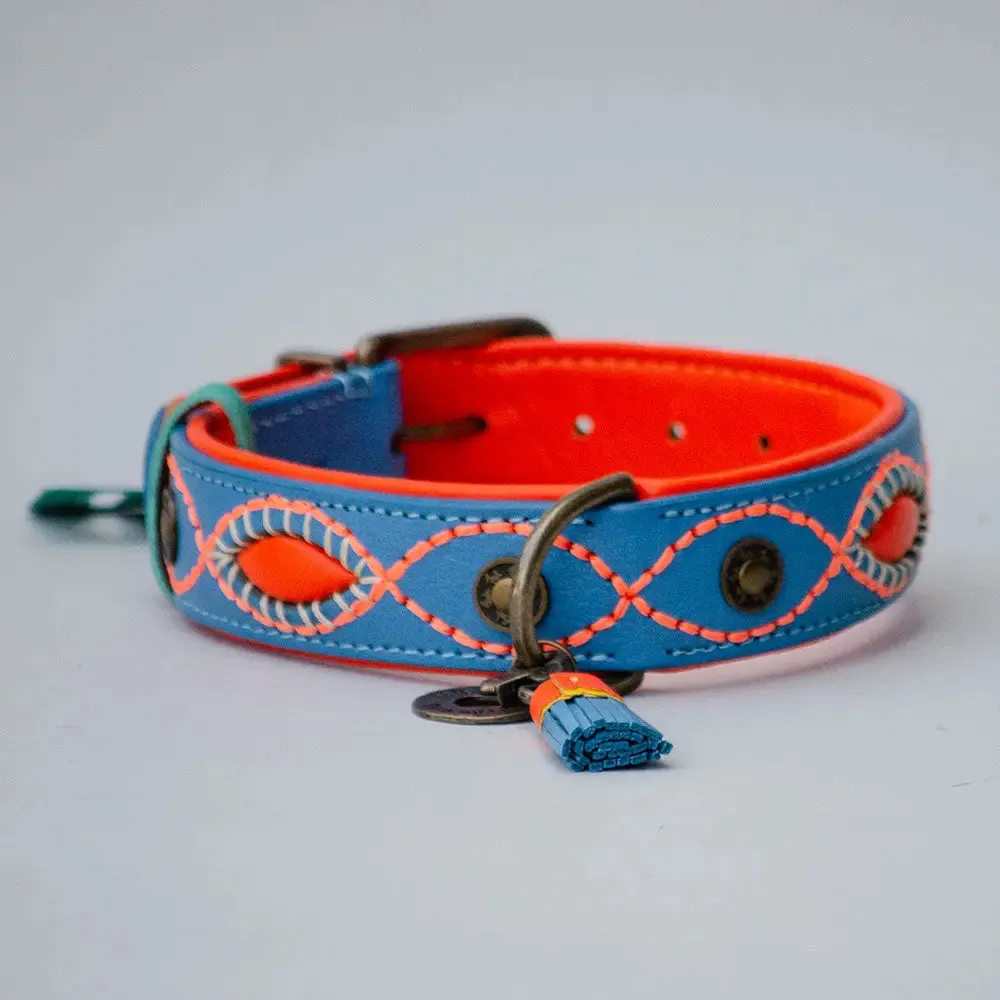 Halsband im Bohemian Look - "ibiza lounge BIG" - blau